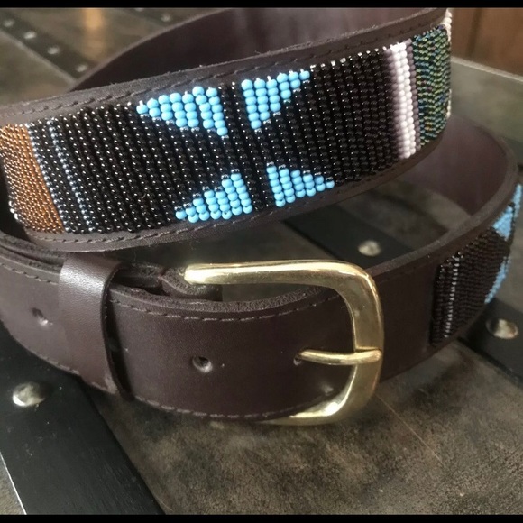 Hand beaded Leather Masai Belt.
